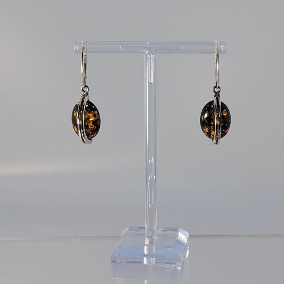 Baltic Amber & Sterling Silver Drop Earrings - Picture 1 of 6